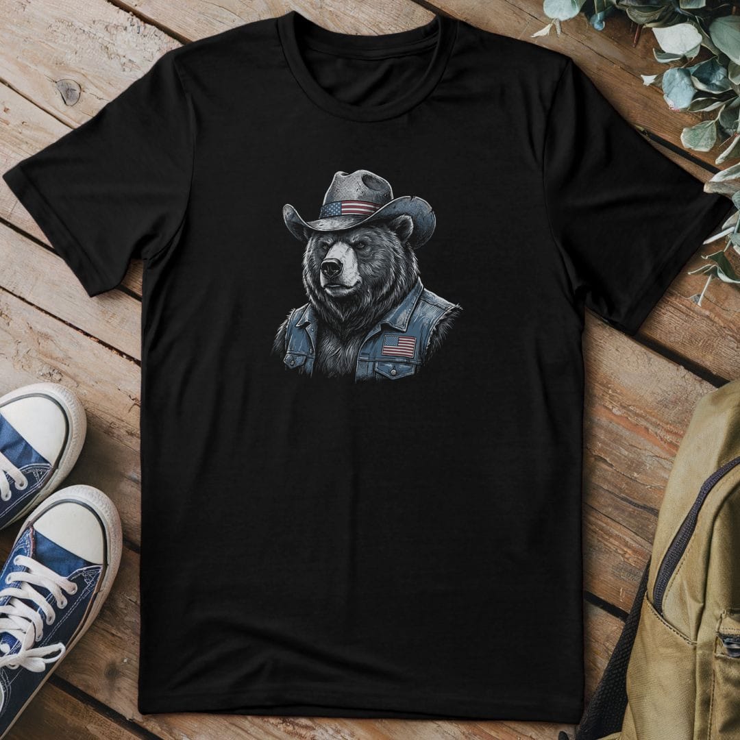 T-Shirt Black / S USA Cool Bear