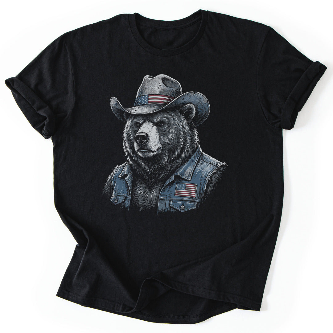 T-Shirt Black / S USA Cool Bear