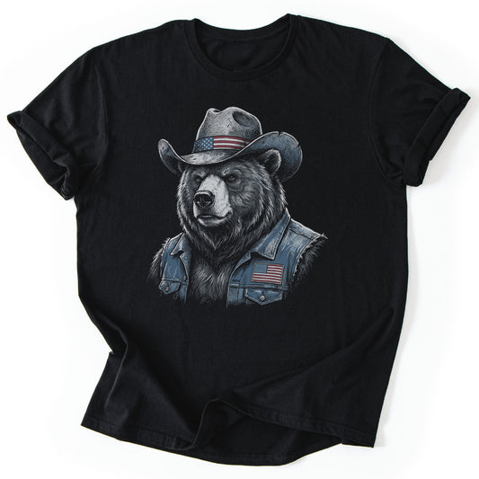 T-Shirt Black / S USA Cool Bear