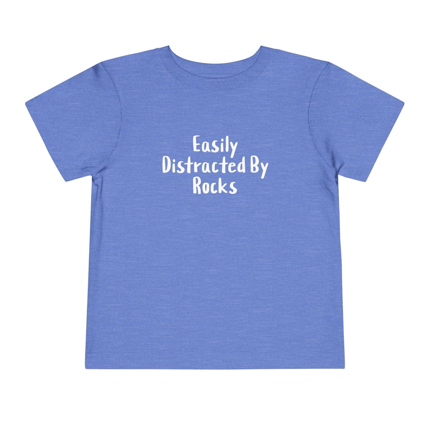 Kids clothes Heather Columbia Blue / 2T Easily Distracted By Rocks Premium Toddler T-Shirt (Front & Back Print)