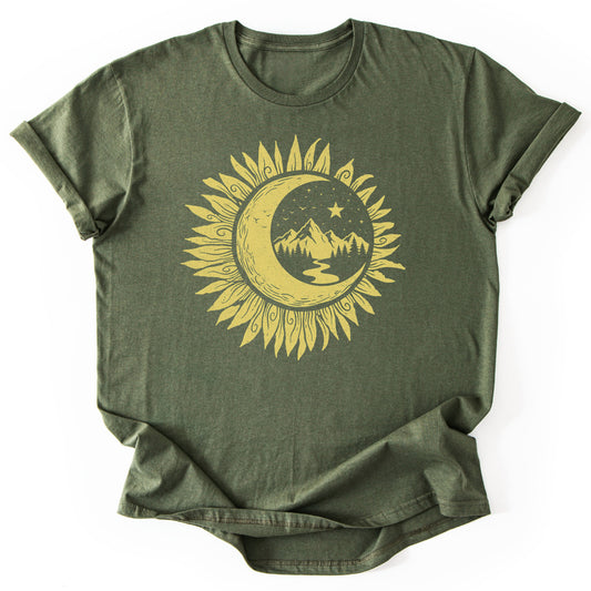 T-Shirt Military Green / S Sunny Mountain Flower