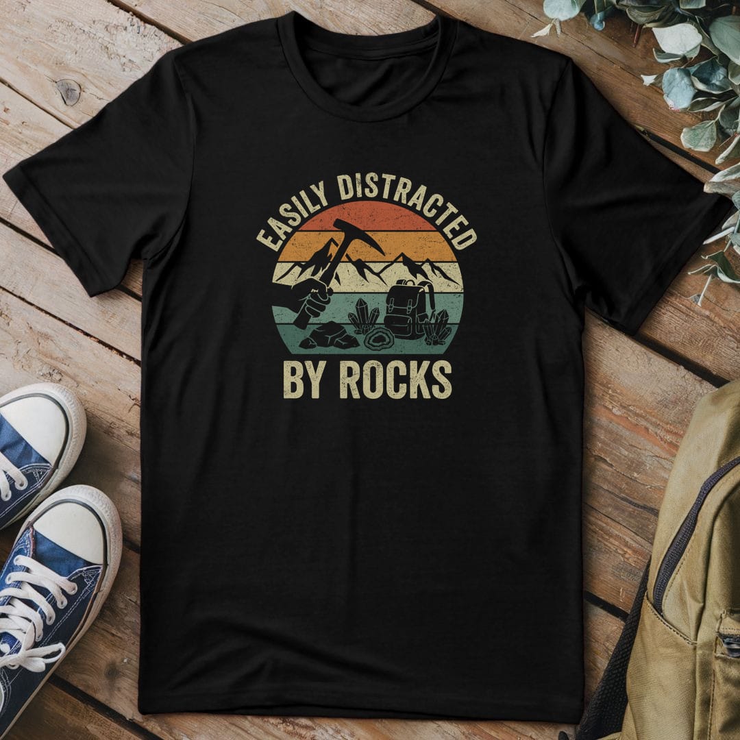 T-Shirt Black / S Retro Rockhound Sunset
