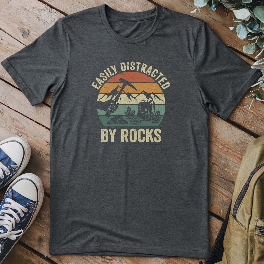 T-Shirt Dark Heather / S Retro Rockhound Sunset