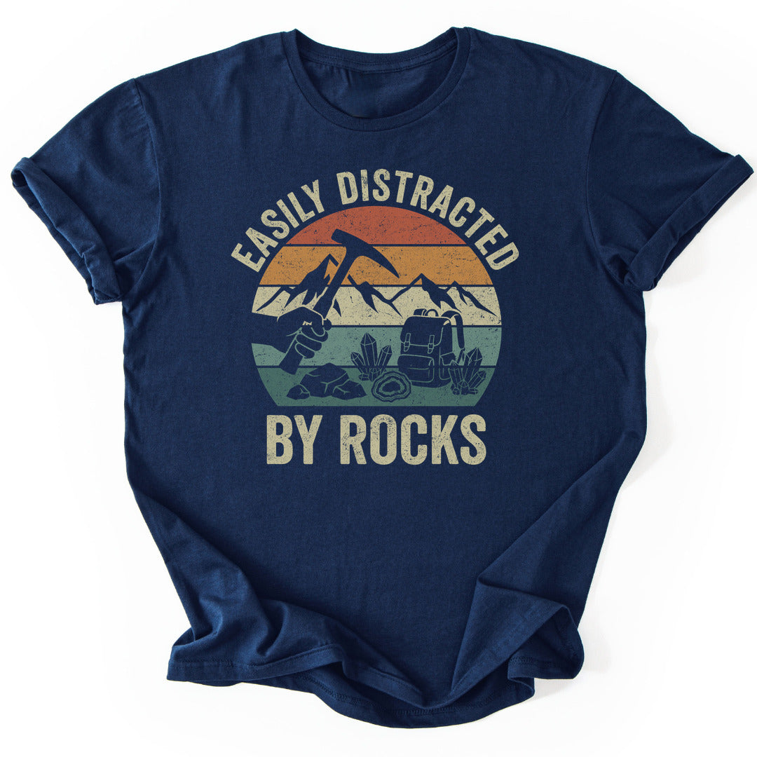 T-Shirt Navy / S Retro Rockhound Sunset