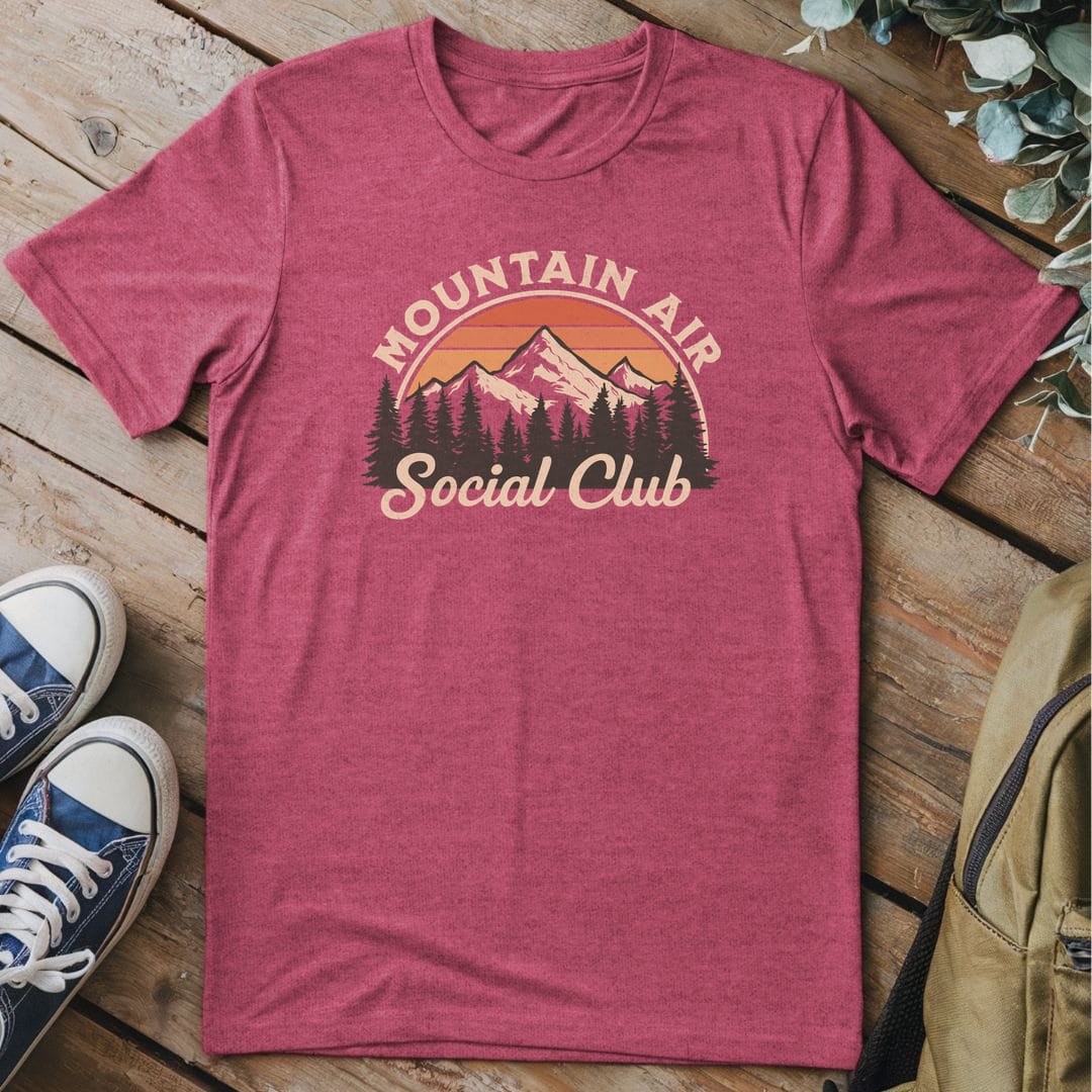 T-Shirt Heather Cardinal / S Mountain Social Club