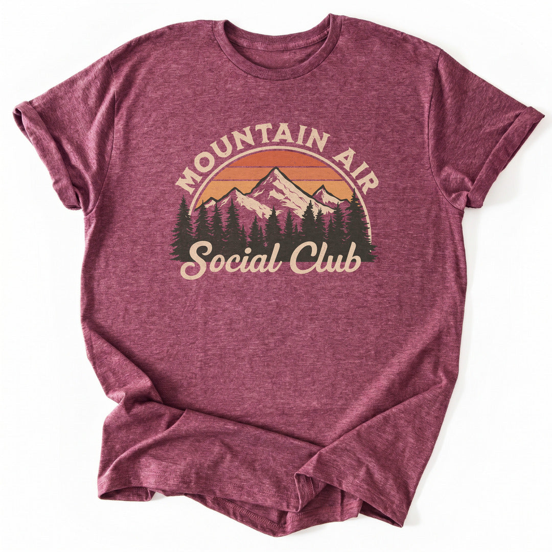 T-Shirt Heather Cardinal / S Mountain Social Club