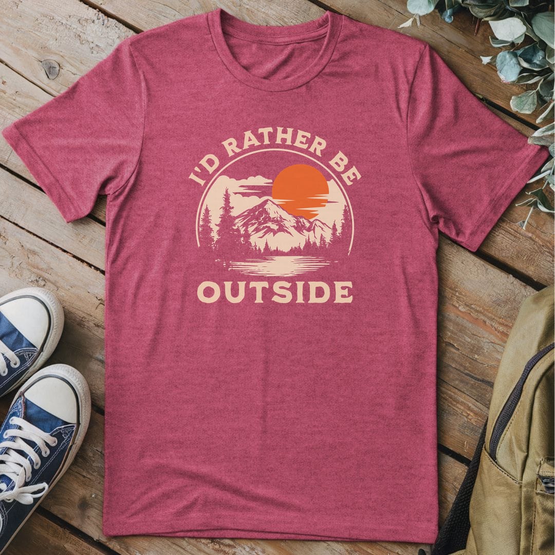 T-Shirt Heather Cardinal / S Rather Outside