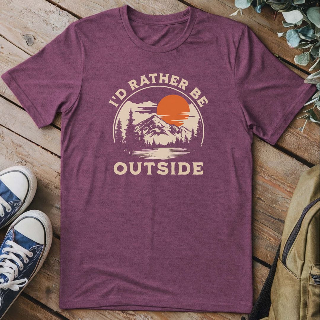 T-Shirt Heather Maroon / S Rather Outside