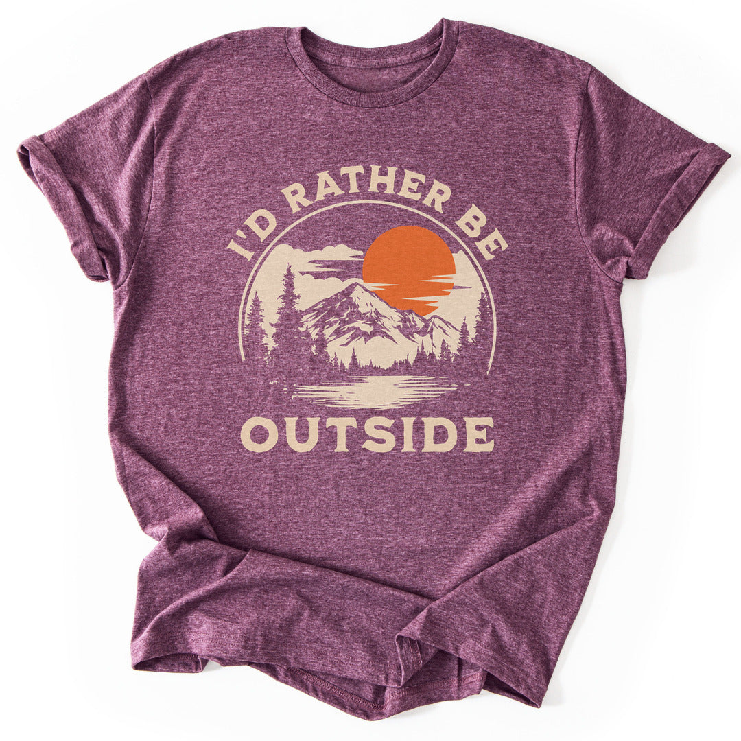 T-Shirt Heather Maroon / S Rather Outside