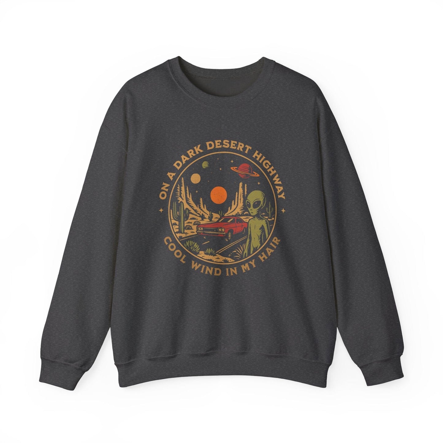 Sweatshirt Dark Heather / S Alien Desert Highway Sweatshirt