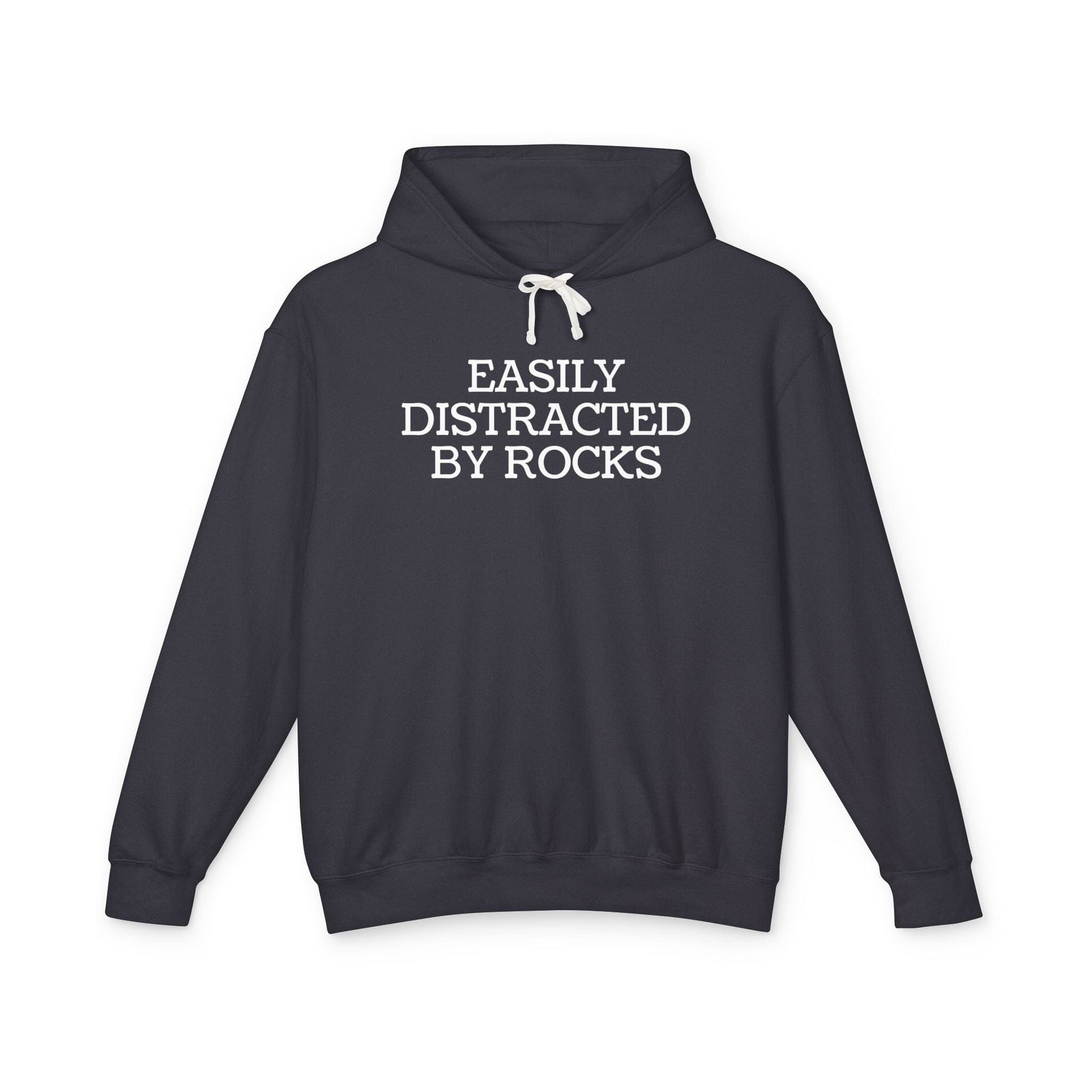 Hoodie Black / S Easily Distracted By Rocks Funny Premium Hoodie