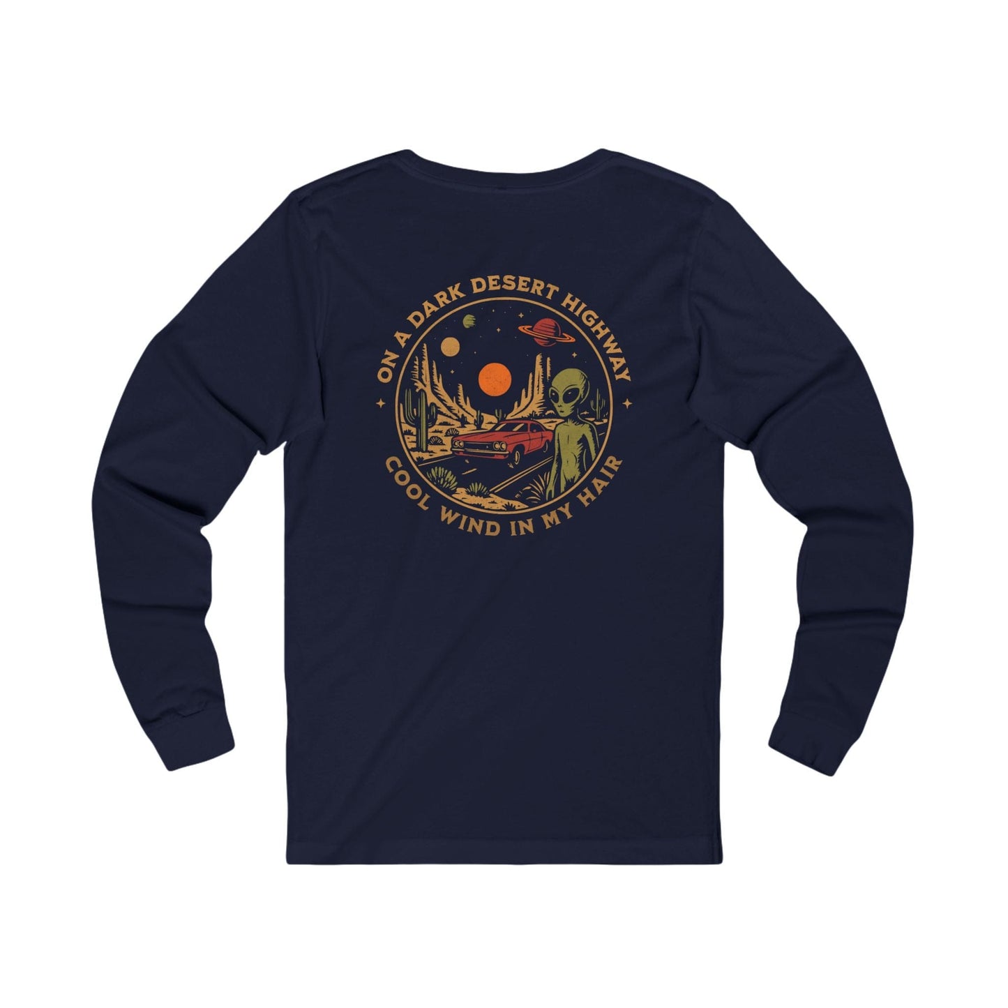 Long-sleeve Navy / S Alien Desert Highway Long Sleeve (Back Print)