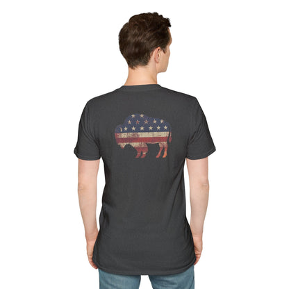 T-Shirt Dark Heather / S American Bison (Back Print)
