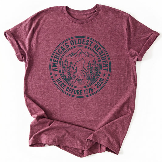 T-Shirt Heather Cardinal / S Oldest Resident