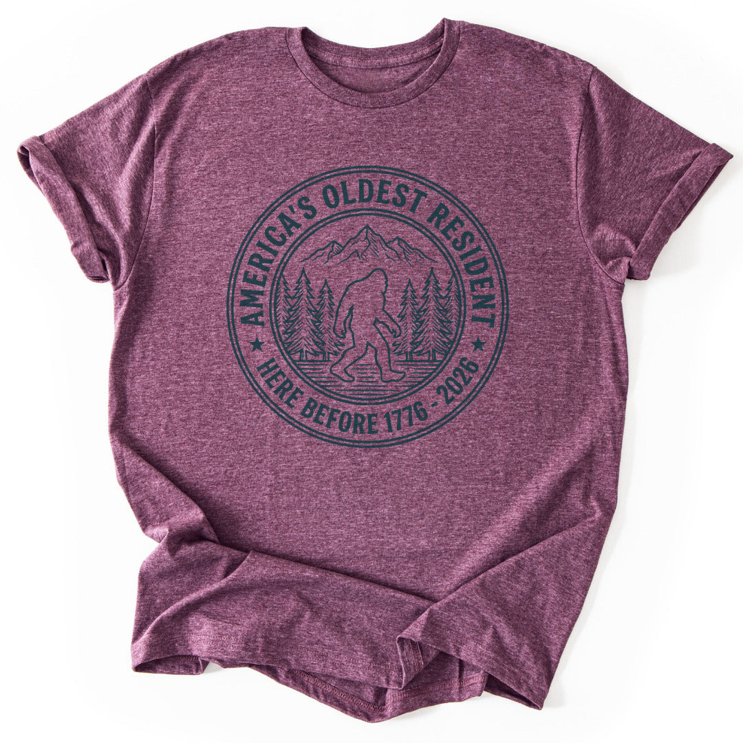 T-Shirt Heather Maroon / S Oldest Resident