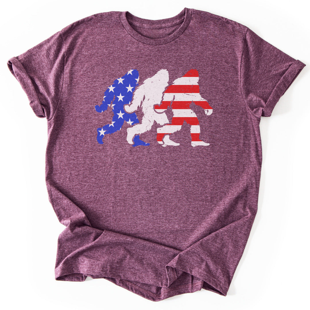 T-Shirt Heather Maroon / S USA Bigfoot