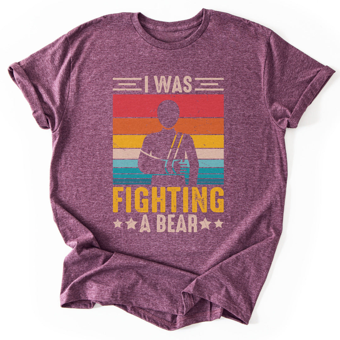 T-Shirt Heather Maroon / S Bear Fight