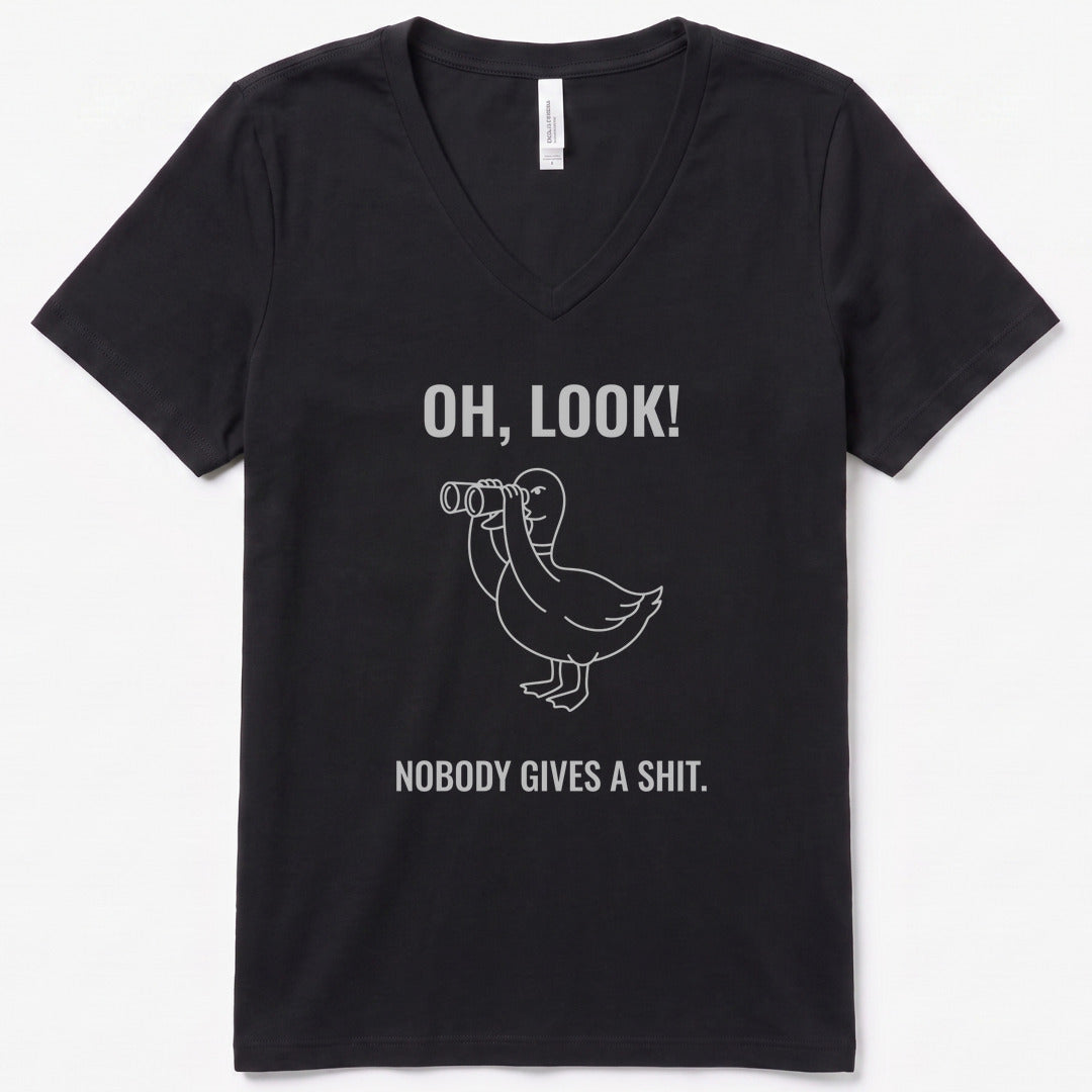 Giving A S... V-Neck Heather - women's relaxed v-neck tee in Black Heather from Summit Soul