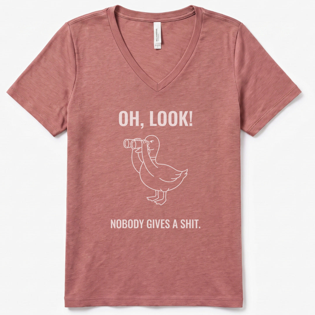 Giving A S... V-Neck Heather - women's relaxed v-neck tee in Heather Mauve from Summit Soul