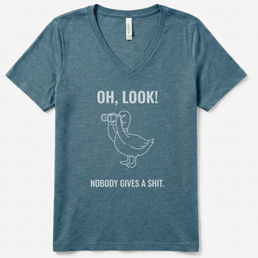 Giving A S... V-Neck Heather - women's relaxed v-neck tee in Heather Slate from Summit Soul