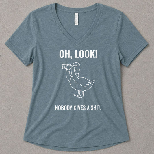 Giving A S... V-Neck Heather - women's relaxed v-neck tee in Heather Slate from Summit Soul