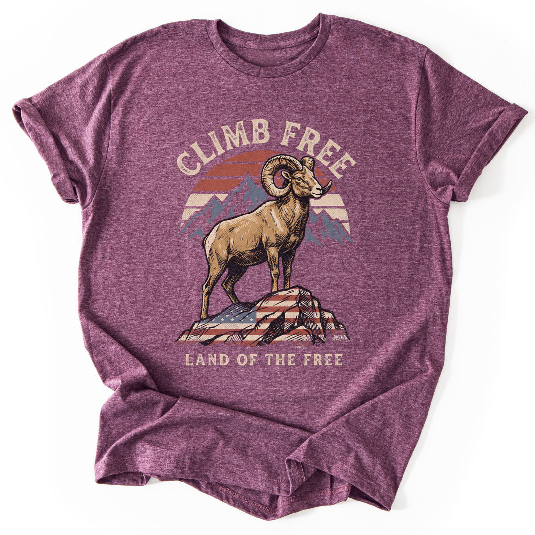 T-Shirt Heather Maroon / S Climb Free