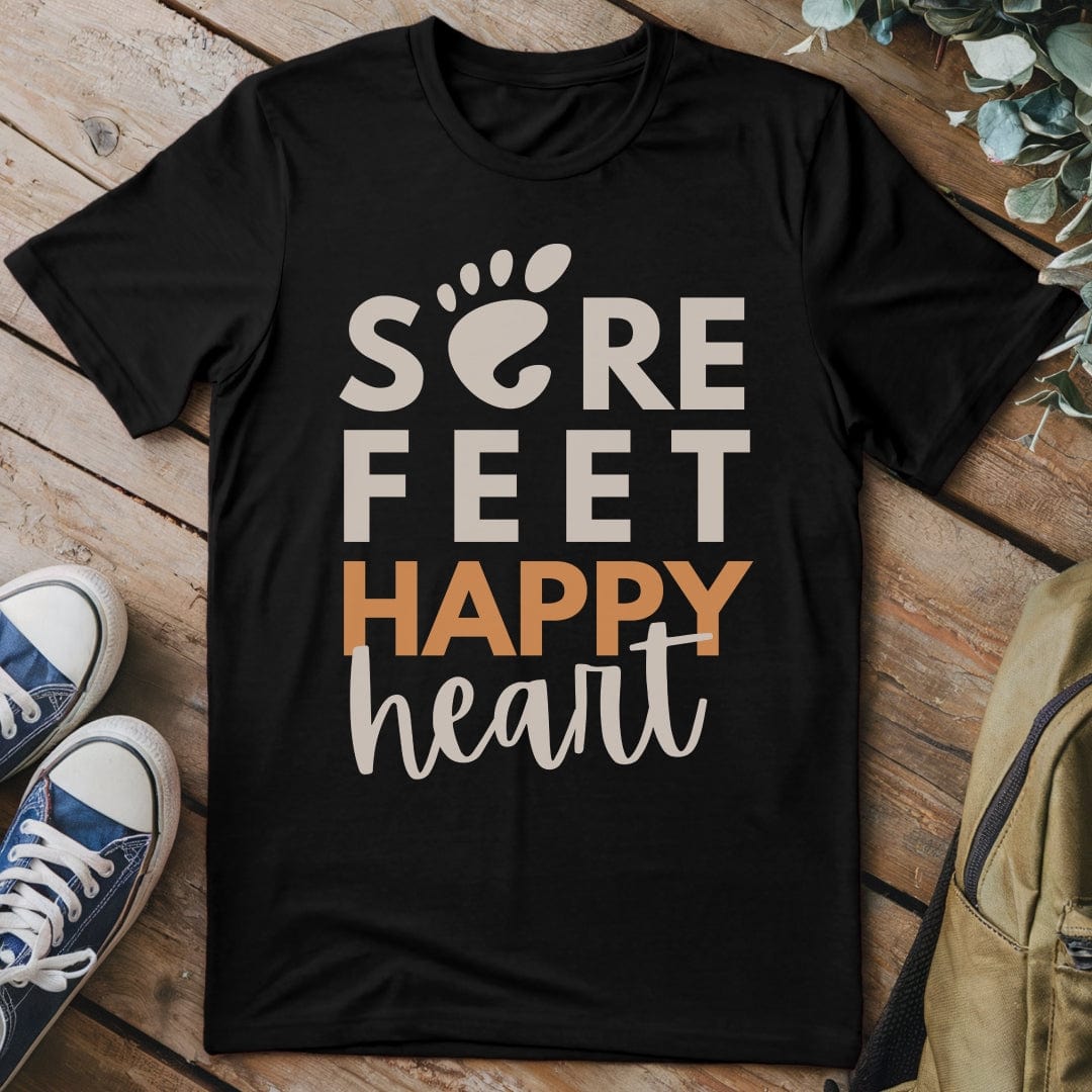 T-Shirt Black / S Sore Feet Happy Heart T-Shirt