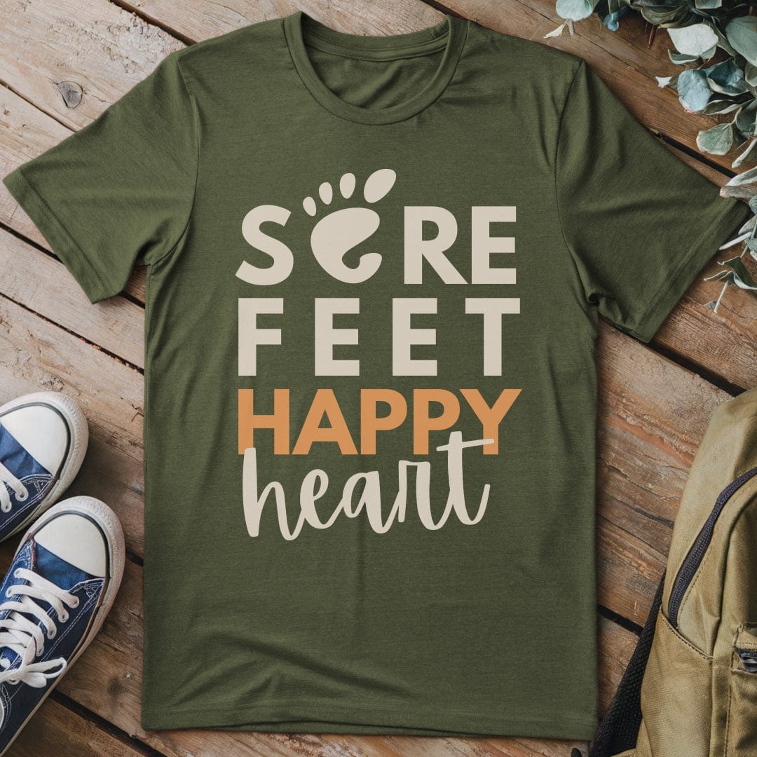 T-Shirt Military Green / S Sore Feet Happy Heart T-Shirt