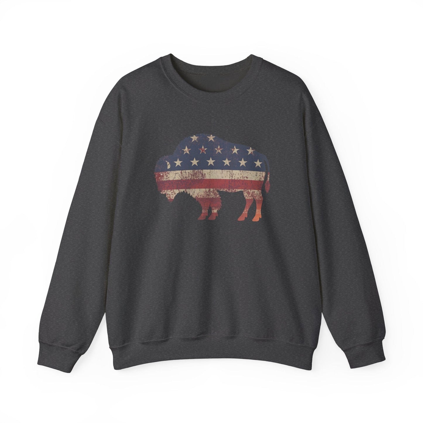 Sweatshirt Dark Heather / S American Bison Sweatshirt