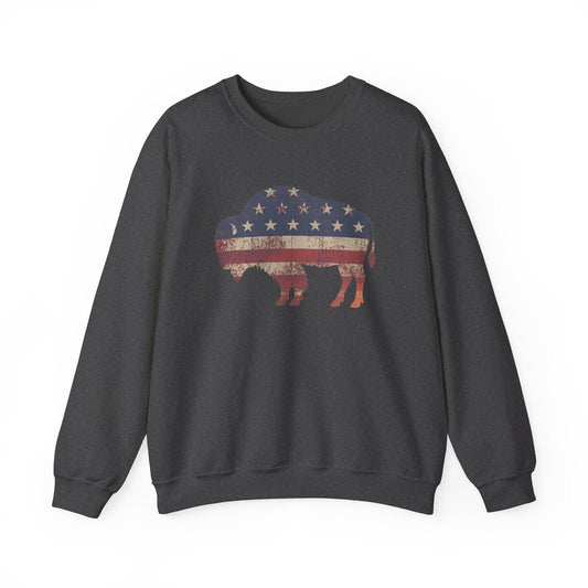 Sweatshirt Dark Heather / S American Bison Sweatshirt