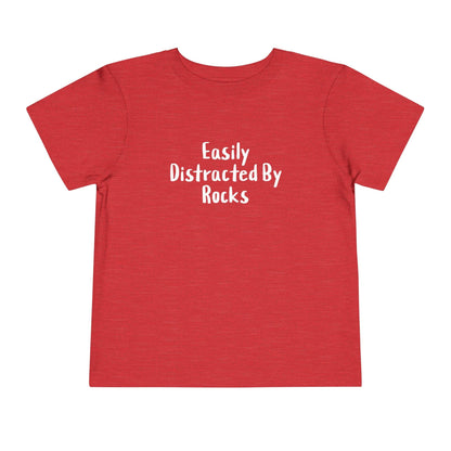 Kids clothes Heather Red / 2T Easily Distracted By Rocks Premium Toddler T-Shirt (Front & Back Print)