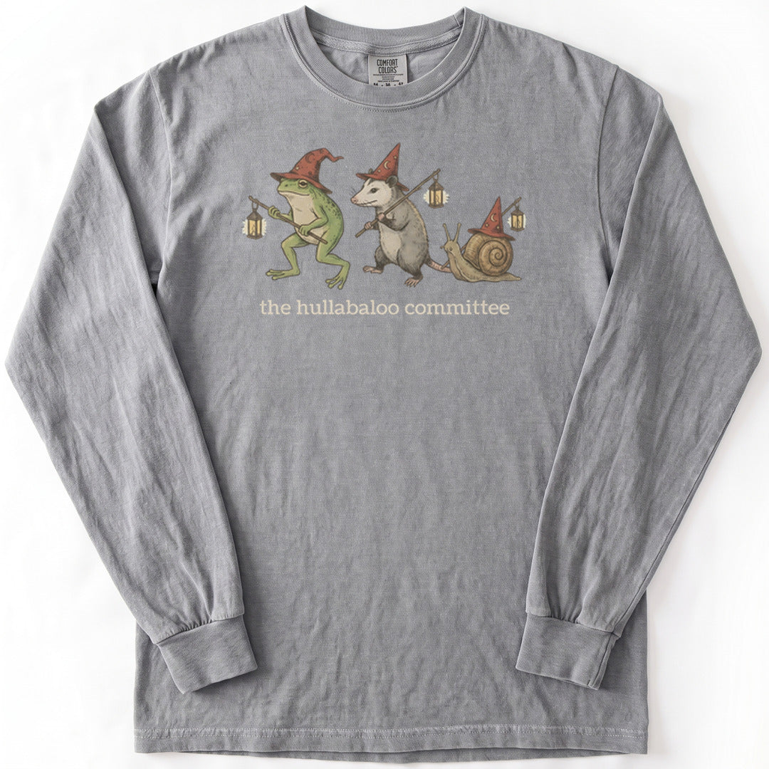The Hullabaloo Committee Premium LS - Comfort Colors garment-dyed long sleeve in Grey from Summit Soul