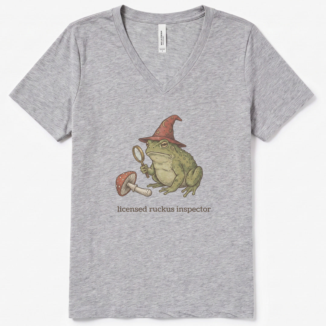 Licensed Ruckus Inspector II V-Neck Heather - women's relaxed v-neck tee in Athletic Heather from Summit Soul
