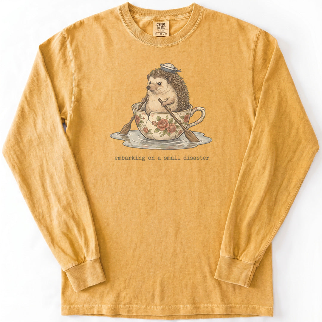 Small Disaster Premium LS - Comfort Colors garment-dyed long sleeve in Mustard from Summit Soul