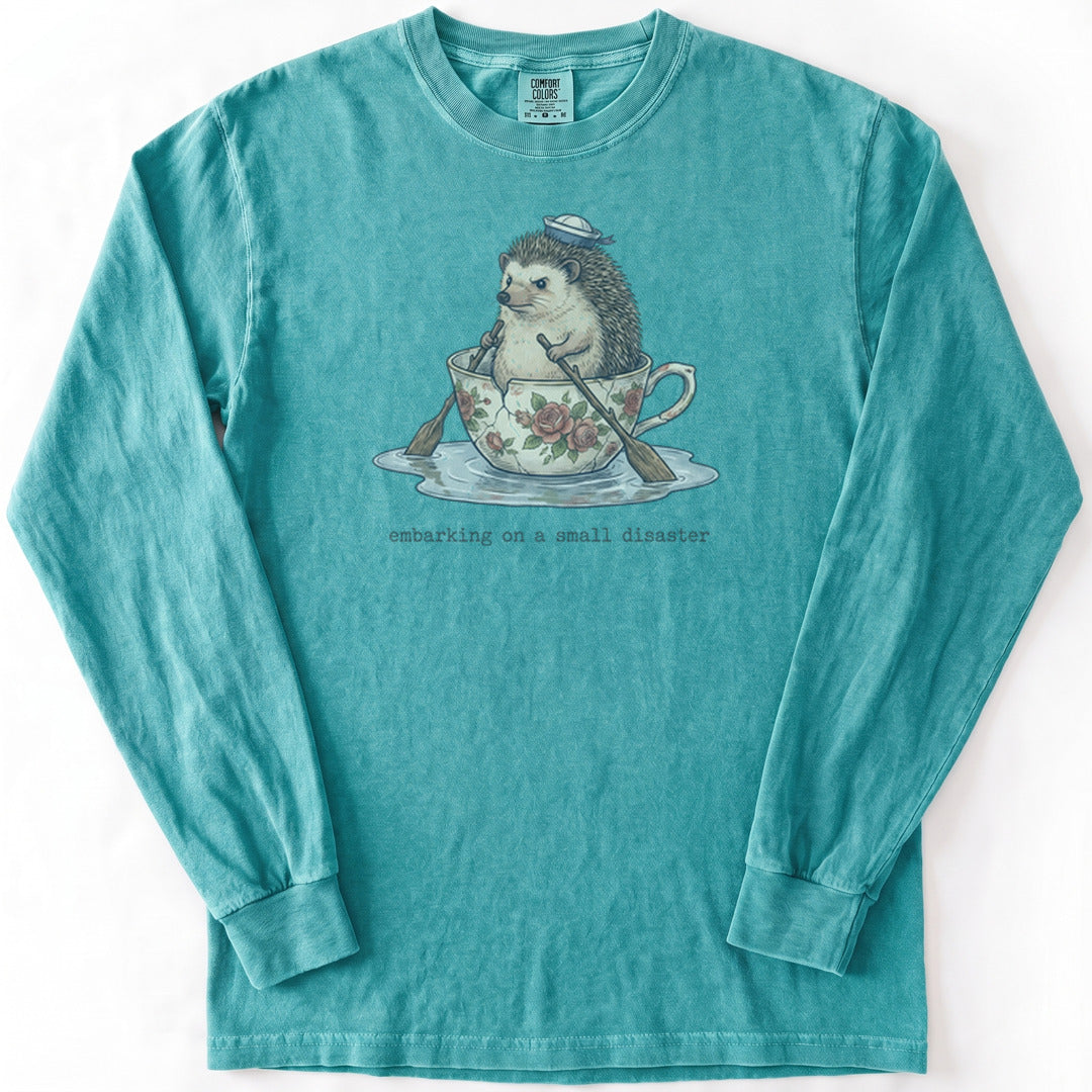 Small Disaster Premium LS - Comfort Colors garment-dyed long sleeve in Seafoam from Summit Soul