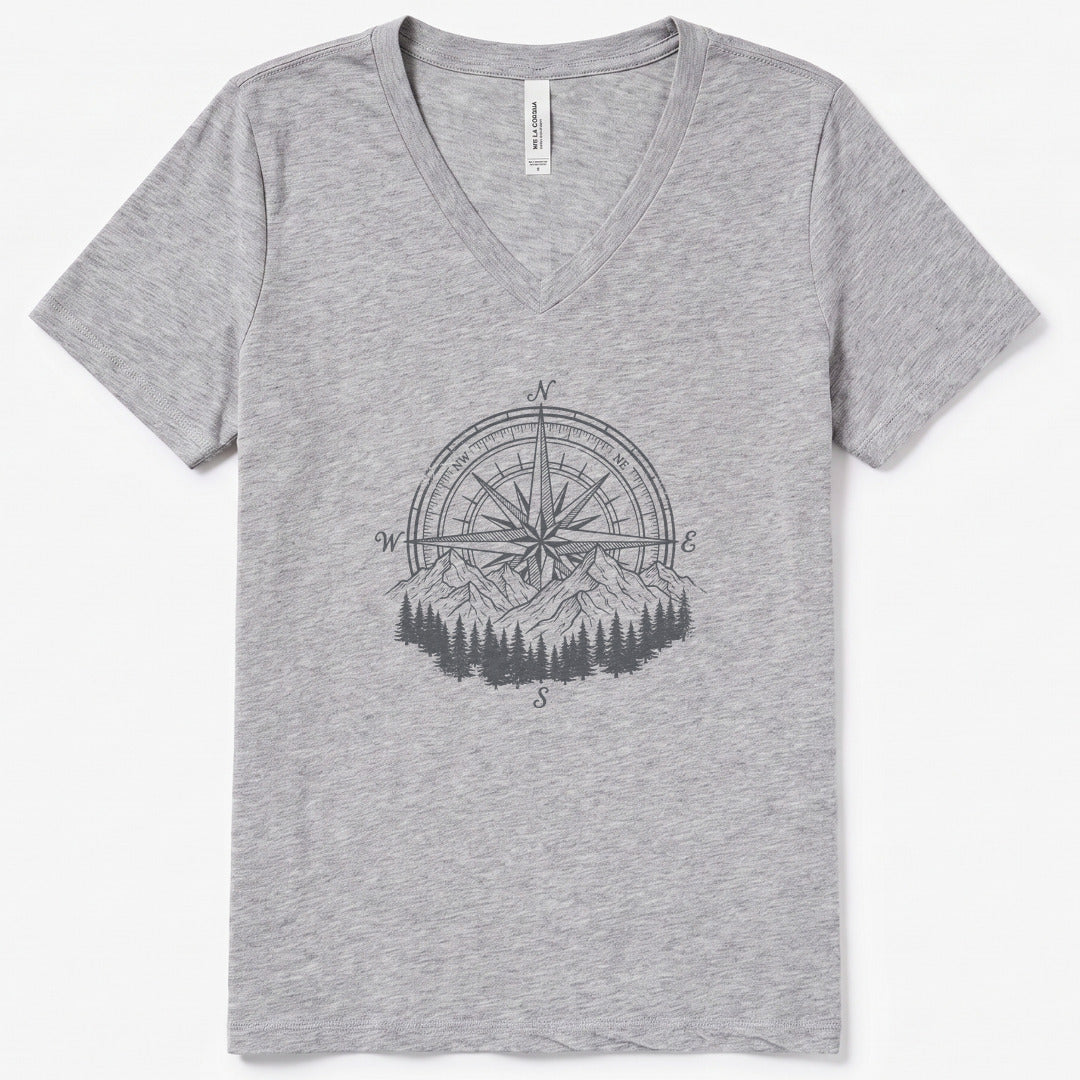 Bearing V-Neck Heather - women's relaxed v-neck tee in Athletic Heather from Summit Soul