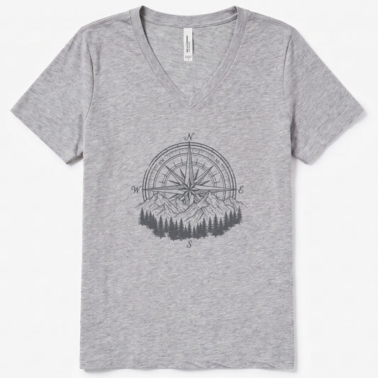 Bearing V-Neck Heather - women's relaxed v-neck tee in Athletic Heather from Summit Soul