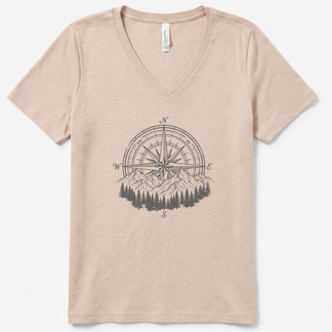 Bearing V-Neck Heather - women's relaxed v-neck tee in Heather Dust from Summit Soul