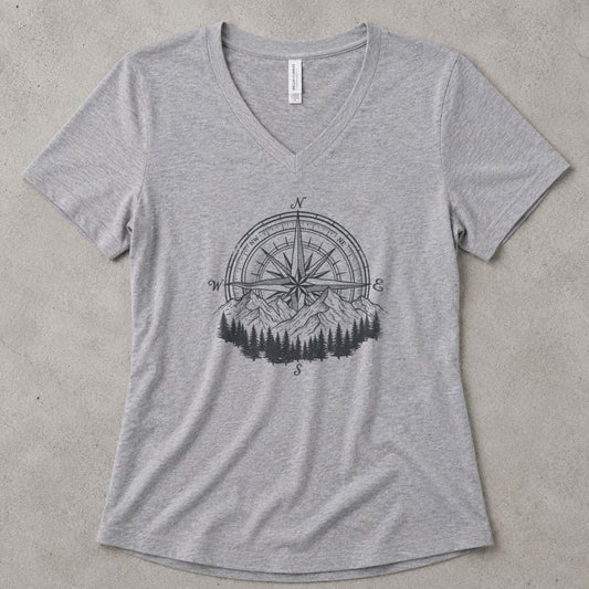 Bearing V-Neck Heather - women's relaxed v-neck tee in Athletic Heather from Summit Soul
