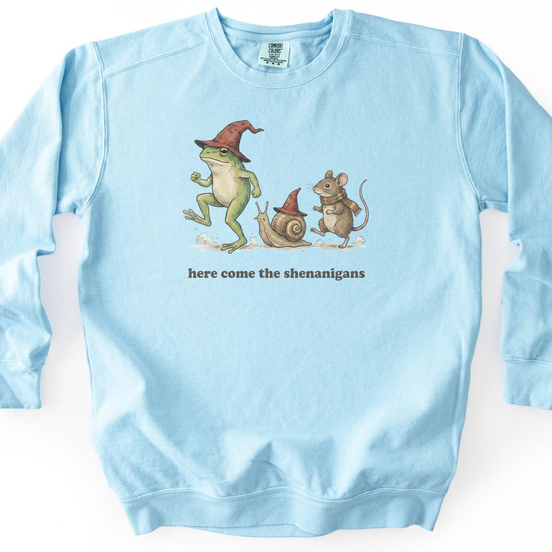 Here Come the Shenanigans Premium Sweatshirt - Chambray