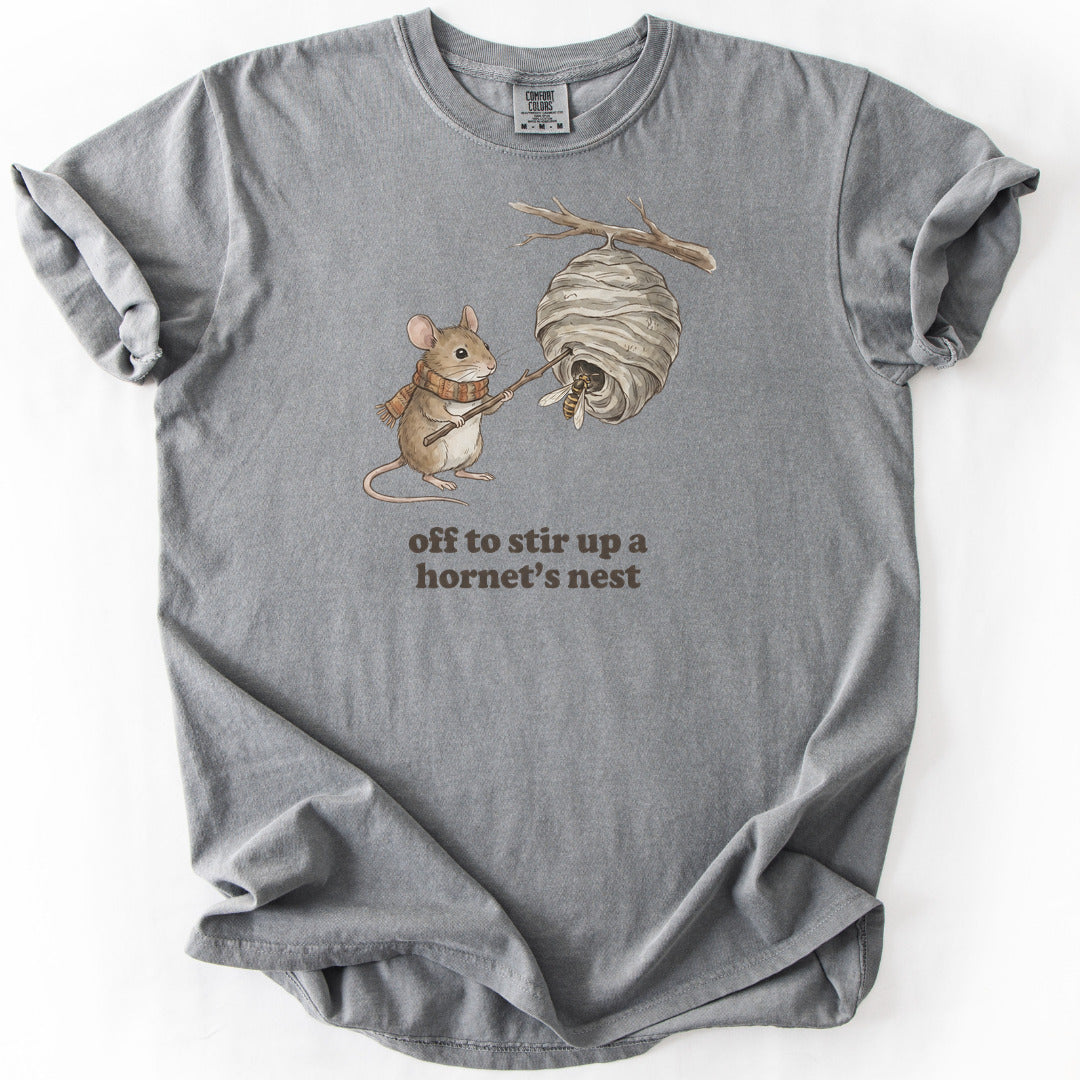 Off to Stir Up a Hornet's Nest Premium - Grey