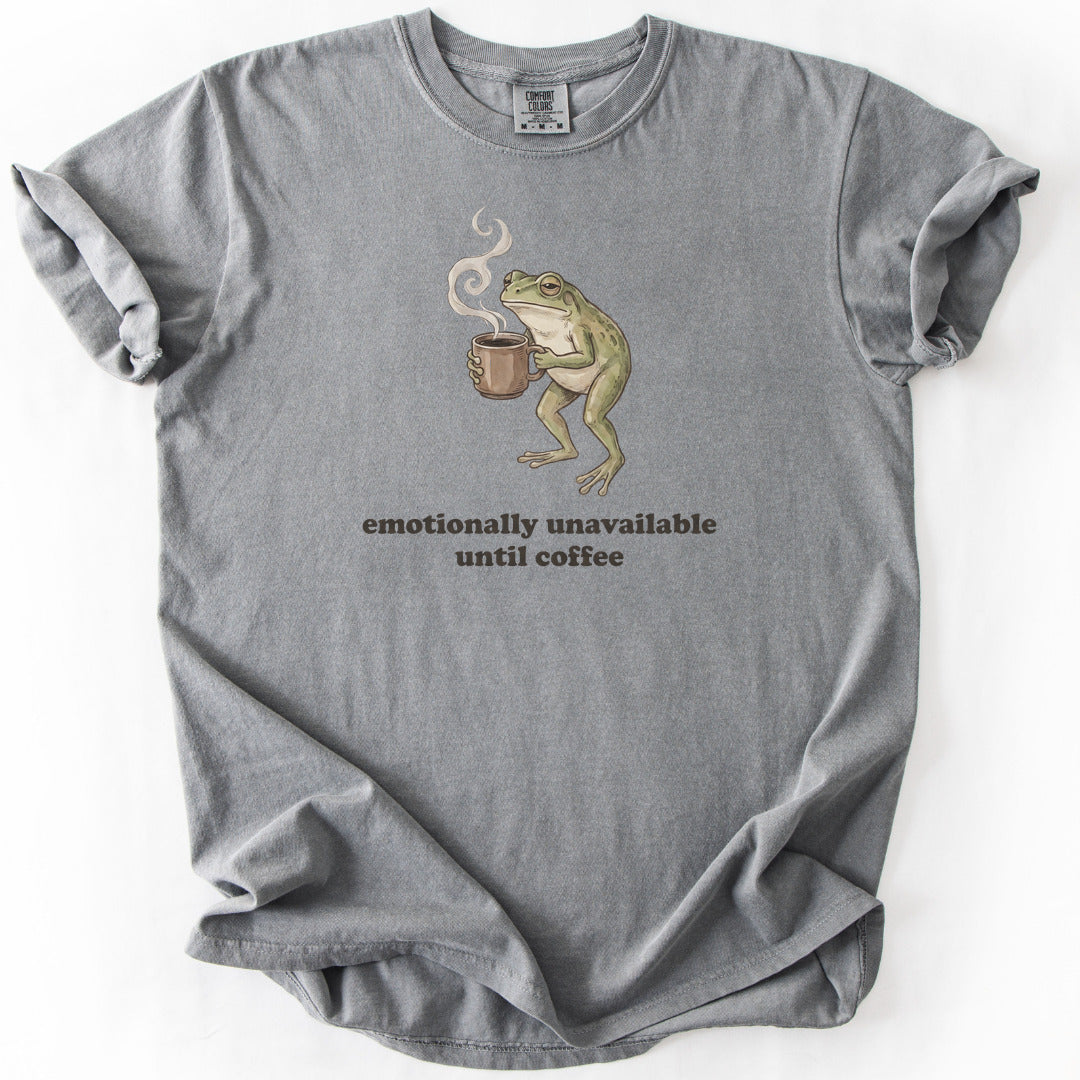 Emotionally Unavailable Until Coffee Premium - Grey