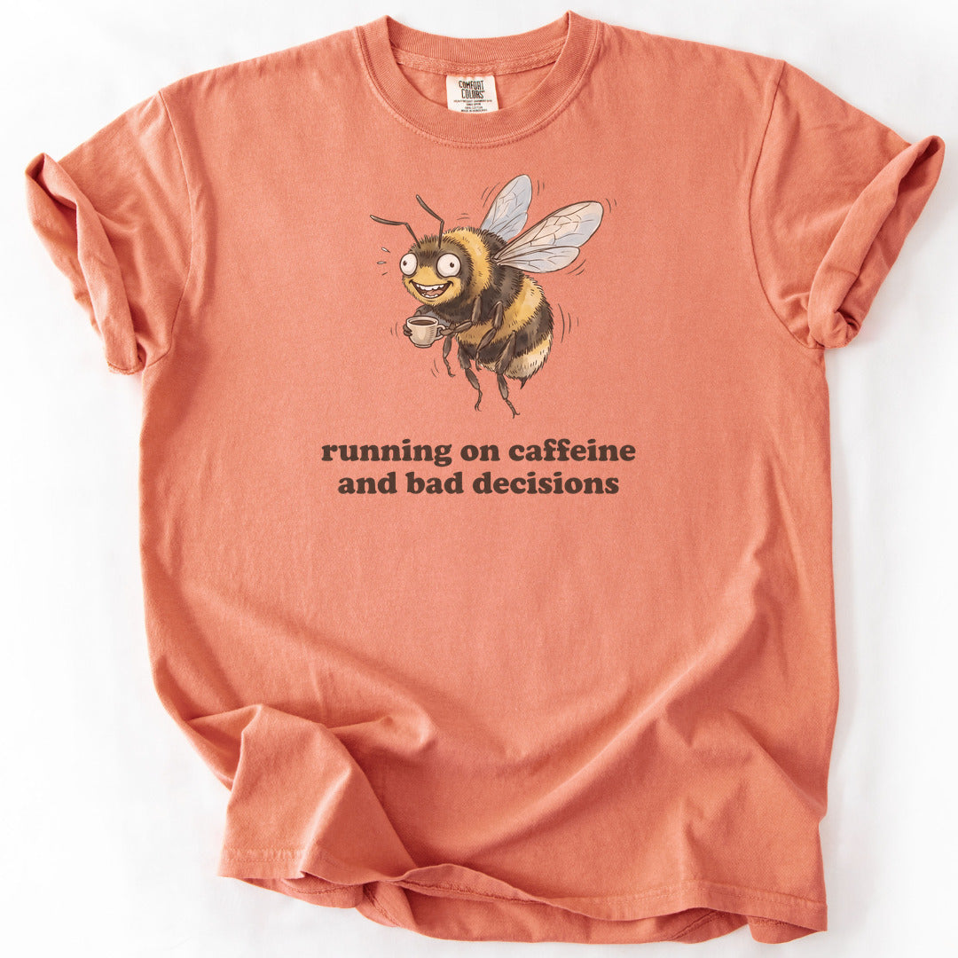 Running on Caffeine and Bad Decisions Premium - Terracotta