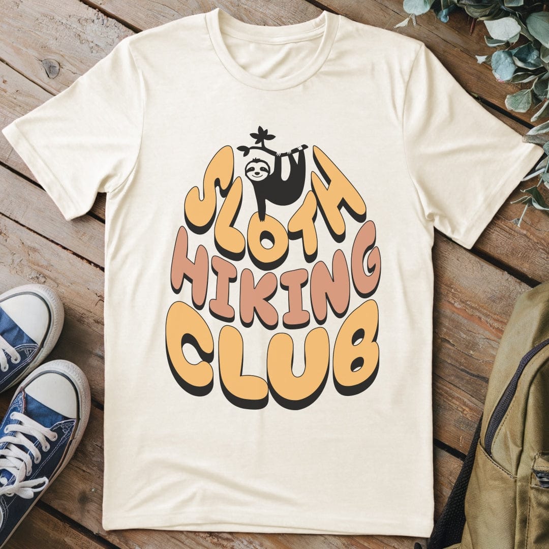 T-Shirt Natural / S Sloth Hiking Club T-Shirt