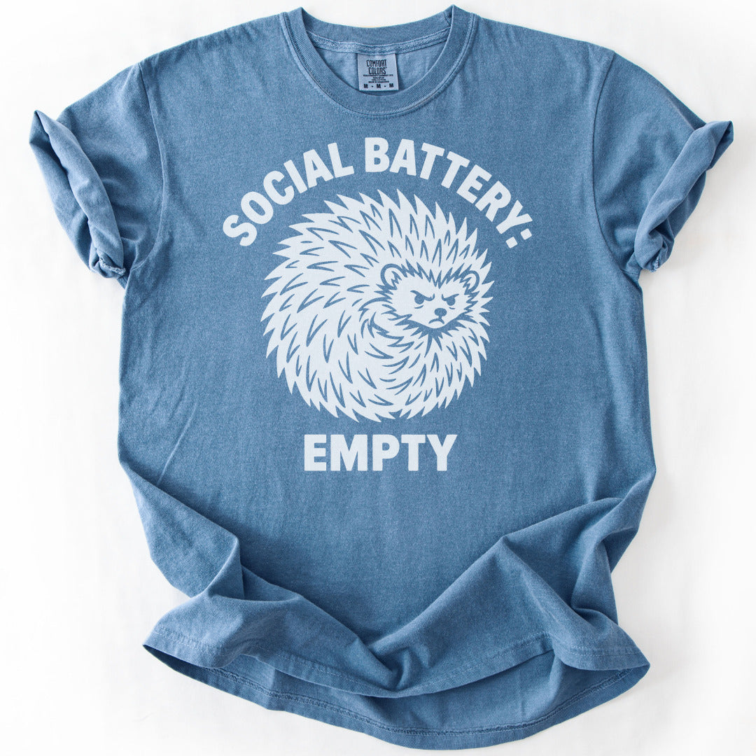 Social Battery Empty Premium - Blue Jean