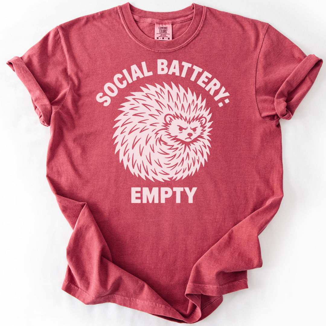 Social Battery Empty Premium - Crimson