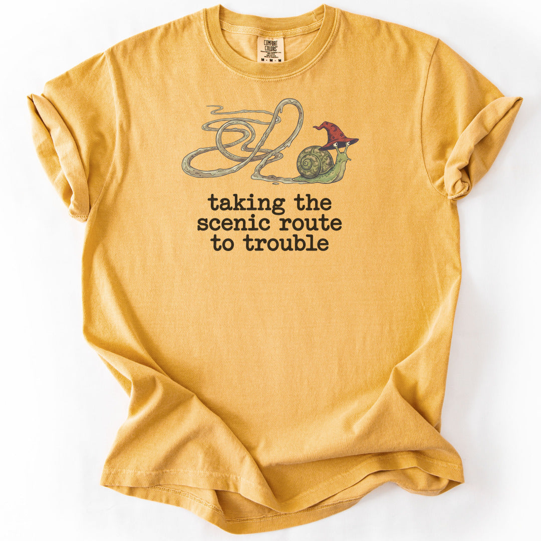 Taking the Scenic Route to Trouble Premium - Mustard