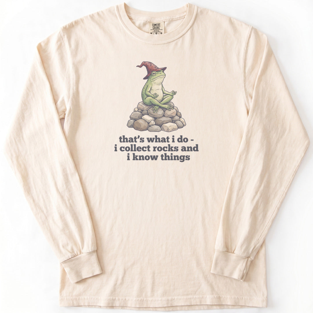 I Collect Rocks and I Know Things Premium LS - Comfort Colors garment-dyed long sleeve in Ivory from Summit Soul