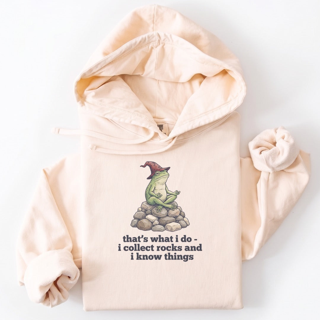 Hoodie Ivory / S I Collect Rocks and I Know Things Premium Hoodie