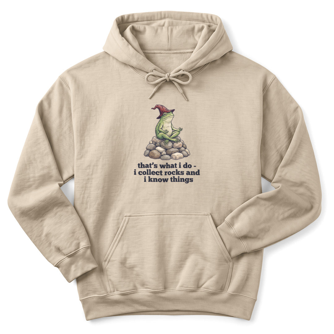 Hoodie Sand / S I Collect Rocks and I Know Things Hoodie